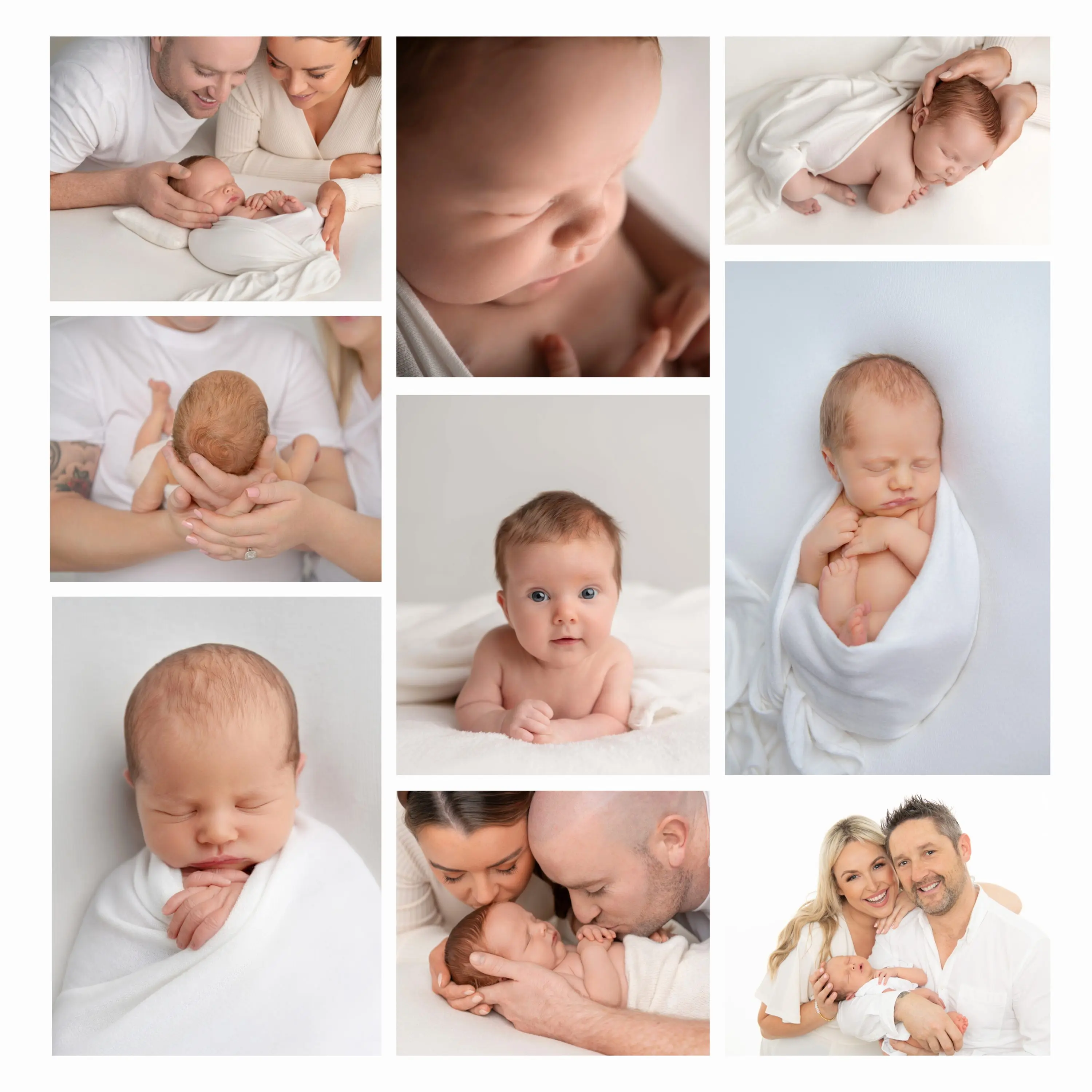 Square Minimalist Love Is Family newborn photoshoot